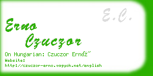 erno czuczor business card